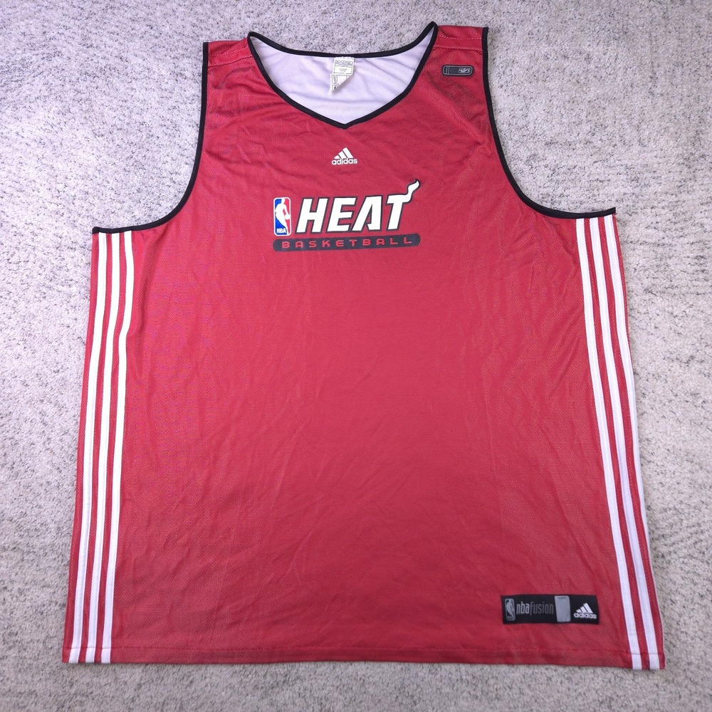 VTG Miami Heat Practice Jersey Size 3XLT 3XL Tall Reversible Adidas NBA Fusion